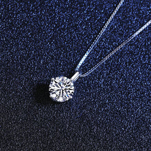 Load image into Gallery viewer, 1 Ct. Brilliant Round Cut Solitaire, GRA certified Moissanite Diamond necklace MariaKinz