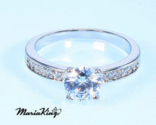 Load image into Gallery viewer, 14k White Gold Plated 1 Ct. Solitaire CZ Simulated Diamond Ring MariaKinz