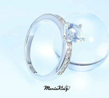 Load image into Gallery viewer, 14k White Gold Plated 1 Ct. Solitaire CZ Simulated Diamond Ring - MariaKinz