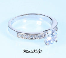 Load image into Gallery viewer, 14k White Gold Plated 1 Ct. Solitaire CZ Simulated Diamond Ring MariaKinz
