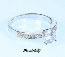 Load image into Gallery viewer, 14k White Gold Plated 1 Ct. Solitaire CZ Simulated Diamond Ring - MariaKinz