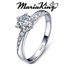 Load image into Gallery viewer, 18K Gold Plated Austrian Crystal Diamond Cut Engagement Ring MariaKinz