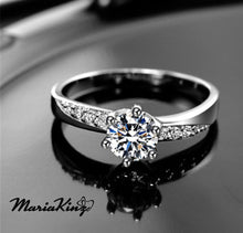 Load image into Gallery viewer, 18K Gold Plated Austrian Crystal Diamond Cut Engagement Ring MariaKinz