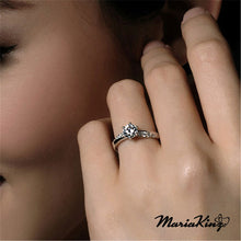 Load image into Gallery viewer, 18K Gold Plated Austrian Crystal Diamond Cut Engagement Ring MariaKinz