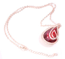 Load image into Gallery viewer, 18K Gold plated Tear Drop Ruby Color Crystal Fashion Necklace Set MariaKinz