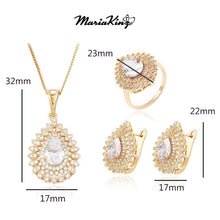 Load image into Gallery viewer, 18K Gold plated designer lab-created Emerald and crystal jewelry set - MariaKinz