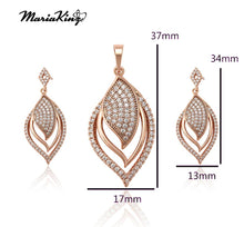 Load image into Gallery viewer, 18K Rose Gold Plated 92.5 Silver Leaf Heart Necklace Set MariaKinz