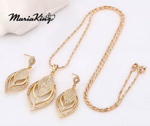 Load image into Gallery viewer, 18K Rose Gold Plated 92.5 Silver Leaf Heart Necklace Set MariaKinz