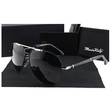 Load image into Gallery viewer, Advanced Aviator Photochromic Sunglasses HD Lens Black-Black Gold Highlights MariaKinz