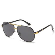 Load image into Gallery viewer, Advanced Aviator Photochromic Sunglasses HD Lens Black-Black Gold Highlights MariaKinz