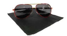 Load image into Gallery viewer, Advanced Aviator Polarized Sunglasses HD Lens Red Frame-Black Lens Gold Highlights MariaKinz