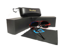 Load image into Gallery viewer, Advanced Aviator Polarized Sunglasses HD Lens Red Frame-Black Lens Gold Highlights MariaKinz