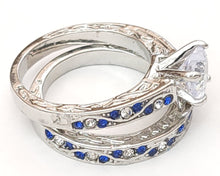 Load image into Gallery viewer, Blue Heart Ring Set Day and Night Combo By MariaKinz MariaKinz