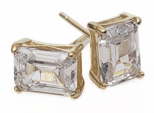 Load image into Gallery viewer, Cubic Zirconia Rectangular Stud Earrings (2.75 Ct. t.w.) Gold Plated 925 Stamped Silver MariaKinz