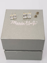 Load image into Gallery viewer, Cubic Zirconia Rectangular Stud Earrings (2.75 Ct. t.w.) Gold Plated 925 Stamped Silver MariaKinz