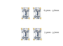 Load image into Gallery viewer, Cubic Zirconia Rectangular Stud Earrings (2.75 Ct. t.w.) Gold Plated 925 Stamped Silver MariaKinz