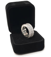 Load image into Gallery viewer, Gold Plated Stainless Steel Simulated Emerald Cut Eternity Band Ring MariaKinz