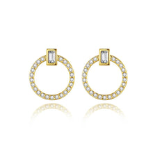 Load image into Gallery viewer, MariaKinz 14K Gold Pated 925 Stamped Silver Circle Stud Earrings MariaKinz