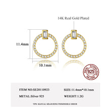 Load image into Gallery viewer, MariaKinz 14K Gold Pated 925 Stamped Silver Circle Stud Earrings MariaKinz