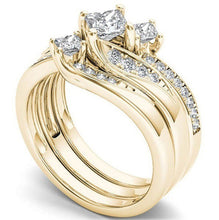 Load image into Gallery viewer, MariaKinz - 14K Gold Plated Silver, Crystal and Rhinestone Stackable Ring MariaKinz