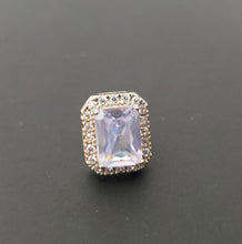 Load image into Gallery viewer, MariaKinz 18K White Gold Plated Diamond Color CZ Emerald Cut Stud Earrings MariaKinz