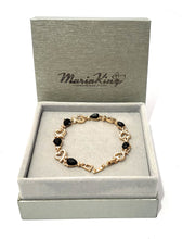 Load image into Gallery viewer, MariaKinz Black Crystal and Rhinestone Fashion Bracelet MariaKinz