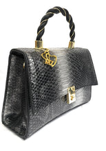Load image into Gallery viewer, MariaKinz Black VEGAN Leather Embossed Texture Shoulder/Crossbody Handbags MariaKinz