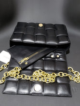 Load image into Gallery viewer, MariaKinz Black Woven Crossbody/Shoulder Handbags With Acrylic Tote Handle MariaKinz