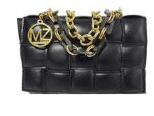 Load image into Gallery viewer, MariaKinz Black Woven Crossbody/Shoulder Handbags With Acrylic Tote Handle MariaKinz