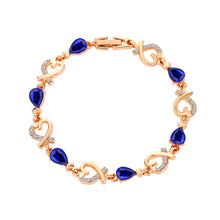 Load image into Gallery viewer, MariaKinz Blue Sapphire Crystal and Rhinestone Fashion Bracelet MariaKinz
