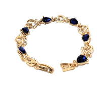 Load image into Gallery viewer, MariaKinz Blue Sapphire Crystal and Rhinestone Fashion Bracelet MariaKinz