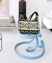 Load image into Gallery viewer, MariaKinz Bohemian Style Woven Hobo Bag Convertible to Backpack with Adjustable Strap Blue MariaKinz