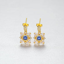 Load image into Gallery viewer, MariaKinz Designer Created Sapphire Silver Starling Drop Earrings for Women MariaKinz