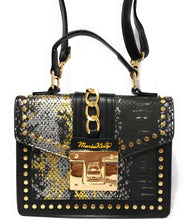 Load image into Gallery viewer, MariaKinz Fashion Bag: Square Crossbody/Shoulder with Top Handle Blue Bag MariaKinz