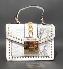 Load image into Gallery viewer, MariaKinz Fashion Bag: Square Crossbody/Shoulder with Top Handle White Bag MariaKinz