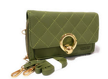 Load image into Gallery viewer, MariaKinz: Forever Synthetic Leather Clutch Purse with Crossbody/Shoulder Strap (Army Green) MariaKinz