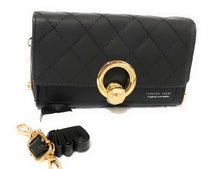 Load image into Gallery viewer, MariaKinz: Forever Synthetic Leather Clutch Purse with Crossbody/Shoulder Strap (Black) MariaKinz