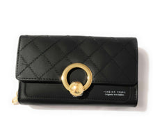 Load image into Gallery viewer, MariaKinz: Forever Synthetic Leather Clutch Purse with Crossbody/Shoulder Strap (Black) MariaKinz