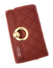 Load image into Gallery viewer, MariaKinz: Forever Synthetic Leather Clutch Purse with Crossbody/Shoulder Strap (Burgundy) MariaKinz