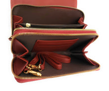 Load image into Gallery viewer, MariaKinz: Forever Synthetic Leather Clutch Purse with Crossbody/Shoulder Strap (Burgundy) MariaKinz