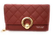 Load image into Gallery viewer, MariaKinz: Forever Synthetic Leather Clutch Purse with Crossbody/Shoulder Strap (Burgundy) MariaKinz