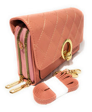 Load image into Gallery viewer, MariaKinz: Forever Synthetic Leather Clutch Purse with Crossbody/Shoulder Strap (Dusty Rose) MariaKinz