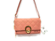 Load image into Gallery viewer, MariaKinz: Forever Synthetic Leather Clutch Purse with Crossbody/Shoulder Strap (Dusty Rose) MariaKinz