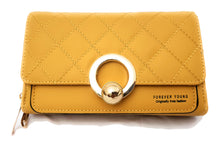 Load image into Gallery viewer, MariaKinz: Forever Synthetic Leather Clutch Purse with Crossbody/Shoulder Strap (Matte Yellow) MariaKinz