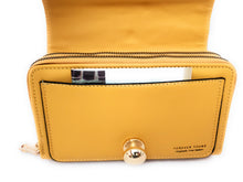 Load image into Gallery viewer, MariaKinz: Forever Synthetic Leather Clutch Purse with Crossbody/Shoulder Strap (Matte Yellow) MariaKinz