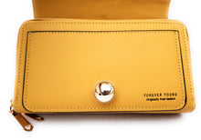 Load image into Gallery viewer, MariaKinz: Forever Synthetic Leather Clutch Purse with Crossbody/Shoulder Strap (Matte Yellow) MariaKinz