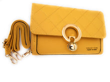 Load image into Gallery viewer, MariaKinz: Forever Synthetic Leather Clutch Purse with Crossbody/Shoulder Strap (Matte Yellow) MariaKinz