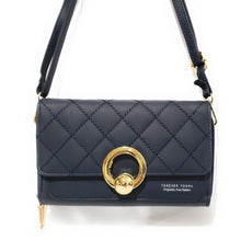 Load image into Gallery viewer, MariaKinz: Forever Synthetic Leather Clutch Purse with Crossbody/Shoulder Strap (Navy Blue) MariaKinz