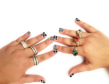 Load image into Gallery viewer, MariaKinz Gold Plated Paved & Oval CZ Diamond Halo Ring with Band MariaKinz