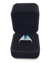 Load image into Gallery viewer, MariaKinz Gold Plated Silver A+ CZ t.w. Emerald Cut Topaz Created Ring MariaKinz